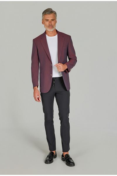 10 Crosby Derek Lam Regular Fit Bag Pocket Jacket Claret Red