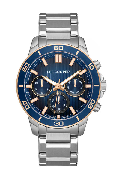 Lee Cooper Lc08106.390 Men's Wristwatch |   Steel Case, Navy Blue Dial, Calen...