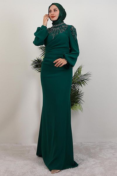 GİYZAMİLA Φόρεμα Nehir Hijab Πράσινο