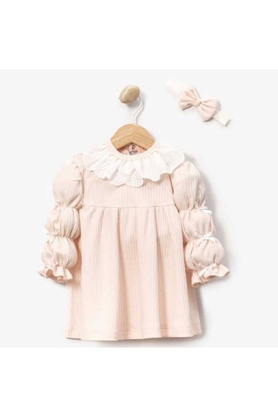 minicayzen Girl's Dress with Bow White Lace Collar