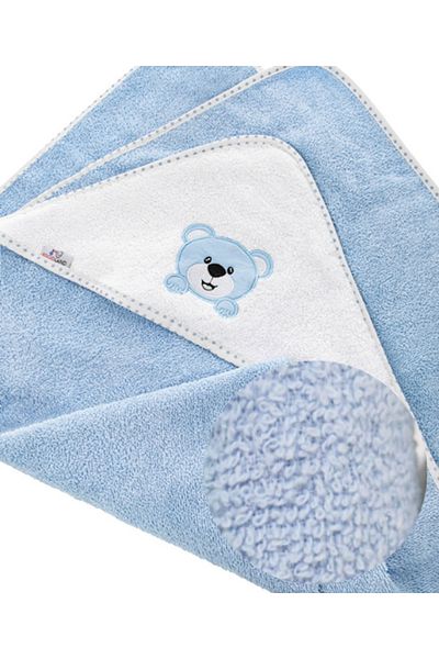 Bocioland Prosop De Baie Pentru Copii Teddy Bear, Bumbac, 80x80 Cm, Albastru