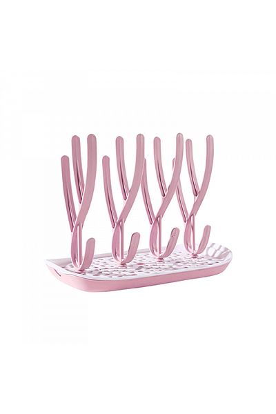Little Mom Suport pentru uscarea biberoanelor si accesoriilor Little Mom Pink