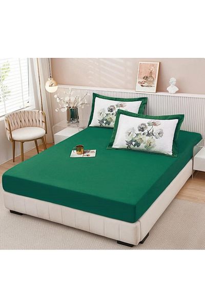 OEM Cuvertură elastică pentru 2 persoane, 160x200 cm, verde
