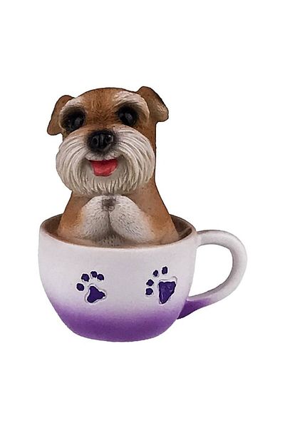 OEM Resin Decoration Representing a Dog in a Cup, 7x11 cm, Purple-Multicolor
