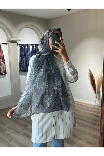 Merwiss Viena Silk Crepe Grey Σάλι