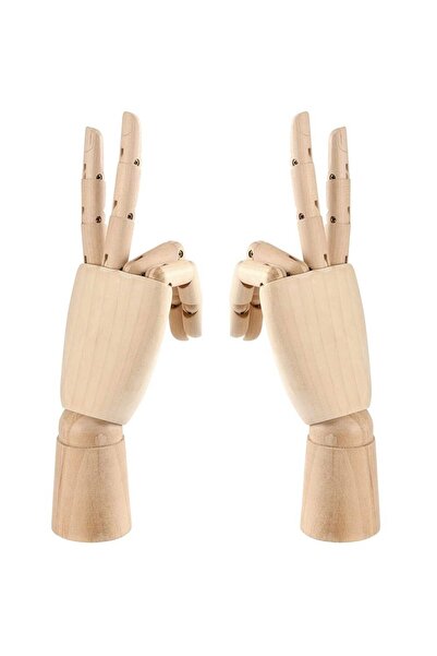 ada tasarım market Ahşap Model Mankeni Sol Ve Sağ El 25 Cm Eklemli Eskiz Manken Sol Ve Sağ El Mankeni