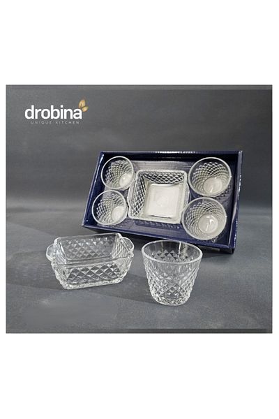 drobina طقم فناجين قهوة عربي مع تمرية 5 قطع