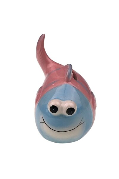 OEM Pușculiță ceramică, model pește, 14x12 cm, multicoloră, M1