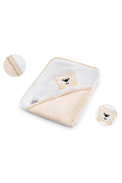 Bocioland Prosop De Baie Pentru Copii Teddy Bear, Bumbac, 80x80 Cm, Bej