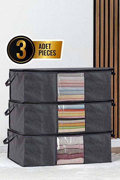 Pazar Kapısı 3-Piece Windowed Underbed Storage Organizer Set