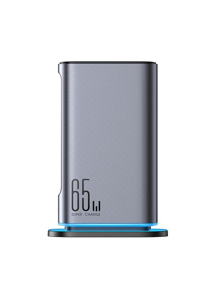 Joyroom Stacja ładowania ładowarka wieloportowa GaN 65W EU 4x USB-C i 2x USB-A - ciemnoszara