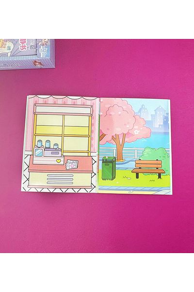 Gift Moda Carte de autocolante cu scenă – Caiet de jocuri cu autocolant din spumă 3D și fundal