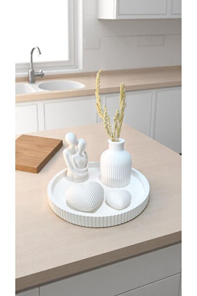 İkizlerin Dünyası Dekoratif Sarılan Sevgili, kalp figürü ve Vazo Set