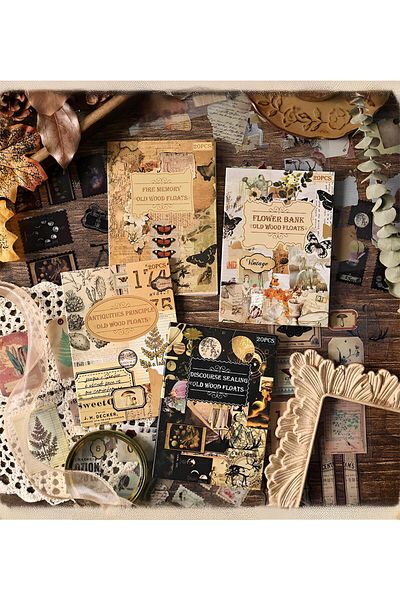 Gift Moda Vintage Themed Scrapbook Sticker Book – 20 Pages