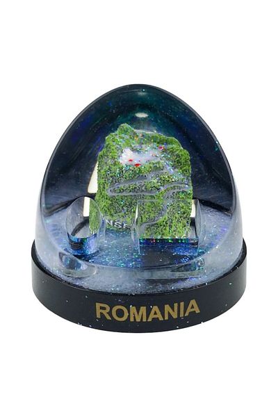 OEM Decoratiune din plastic, cu apa si sclipici, cu Transfagarasan, 9x8 cm, multicolor