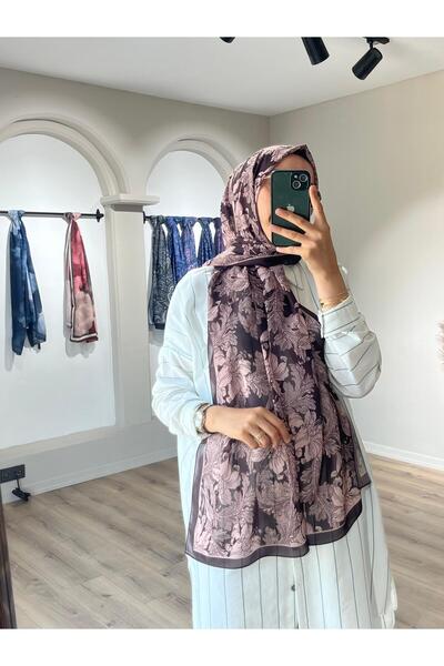 Merwiss Viena Silk Crepe Καφέ Σάλι