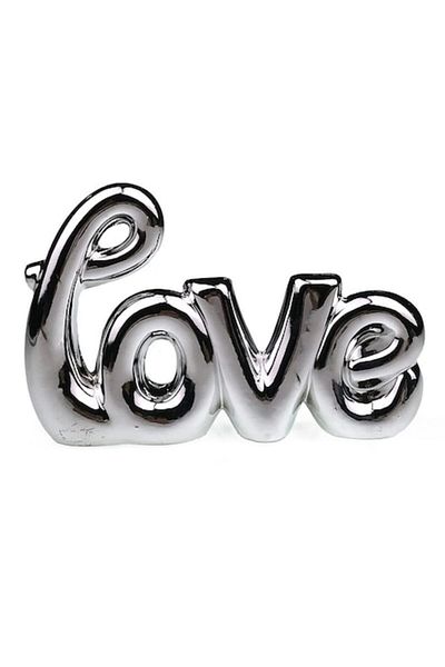 OEM Ceramic Decoration, Love, 25x17cm, Silver