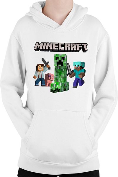 OEM Hanorac Copii Minecraft Steve Creeper Explode Logo Loot