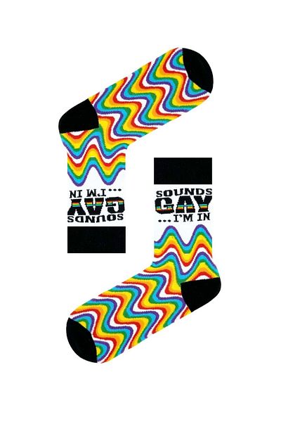 CARNAVAL SOCKS Sounds G.Ay I'M in Written Colorful Socket Socks