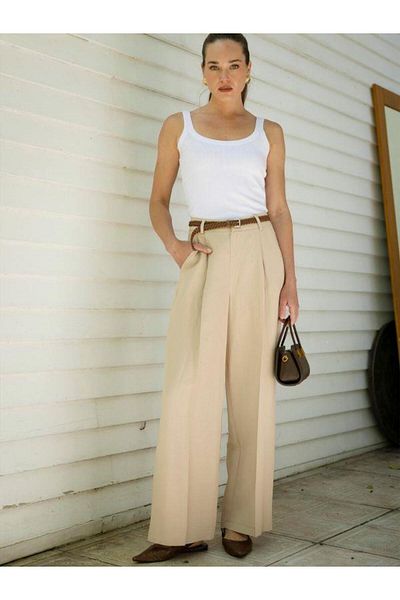 Fast Perry 51150 Belted Trousers Beige