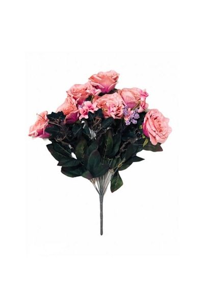 OEM Artificial Rose Bouquet, Textile/PVC 55 cm Pink
