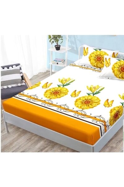 OEM Set cuvertură și fețe de pernă, Finet, 3 piese, 2 persoane, 180x200cm, fl...