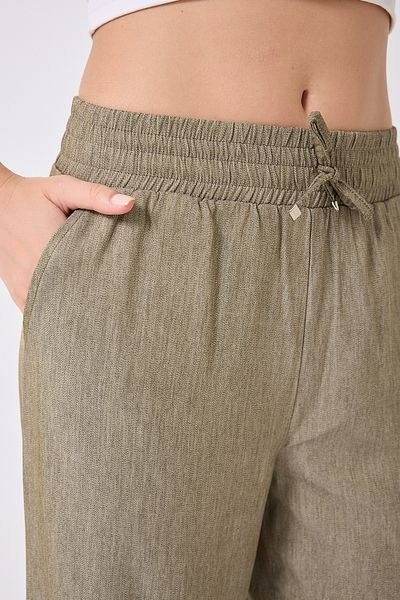 Miss couture Slim Denim Fabric Wide Leg Trousers 1041