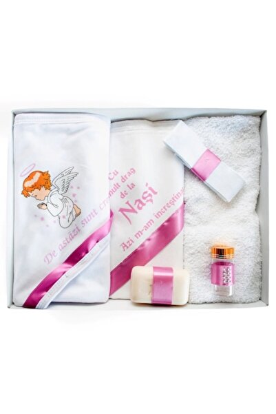 OEM Σετ Βάπτισης για Κορίτσια, 6 Τεμάχια, 'Με Αγάπη από τους Νονούς', Άγγελος...