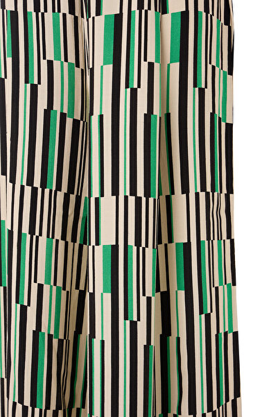 Eight Fashion Women's Striped Colorful Relaxed Fit Elastic Waist Viscose Trousers