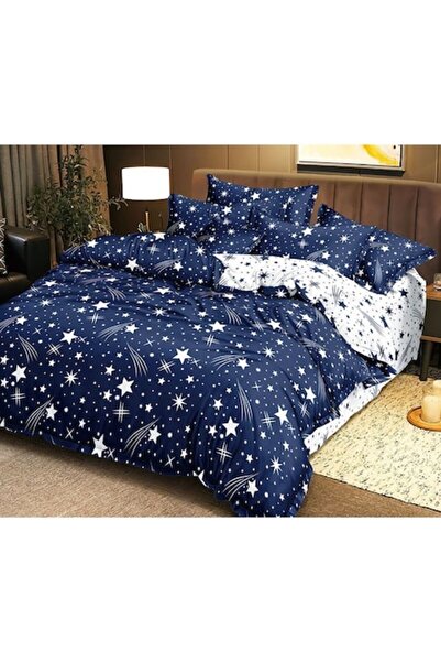 OEM Double bed bedding set, satin cotton, 4 pieces, for 2 persons, Starry Sky print, 200x230 cm