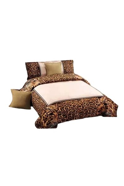 OEM Cuvertura si 4 fete de perne, Catifea, 5 piese, Tiger, 230x230cm