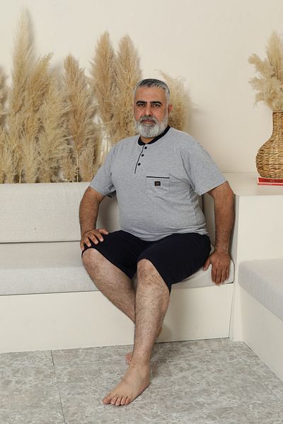 KAPİTEX Σετ ανδρικές πιτζάμες με κοντό μανίκι Six Capri Plus Size