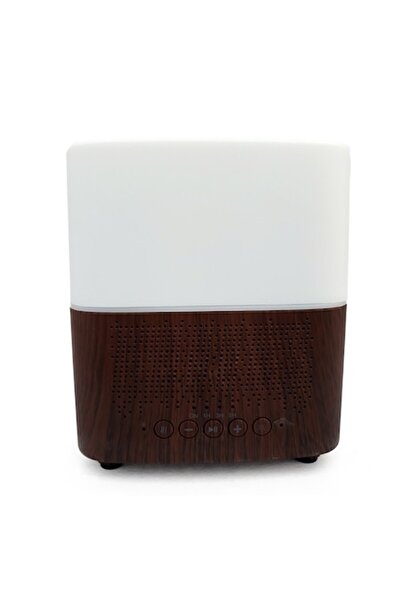 OEM Lampă de masă din plastic maro cu ceas și umidificator de aer, 13 x 15 cm