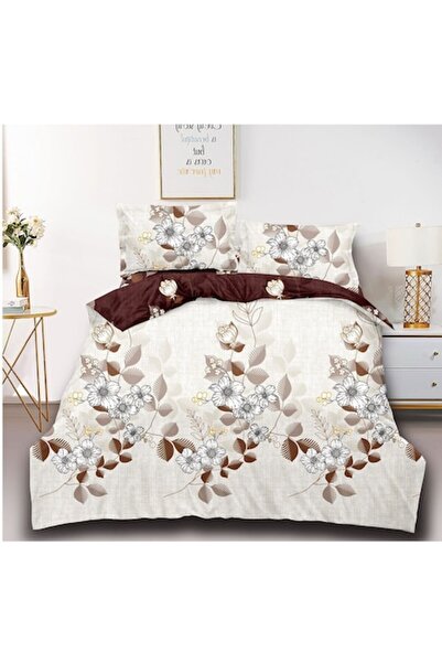 OEM Lenjerie de pat dublă cu elastic, 4 piese, 2 persoane, 180x200cm, Multico...