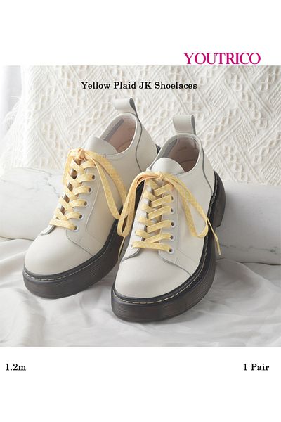 Youtrico 1 Pair Plaid Striped Shoelaces - 120cm Polyester Laces