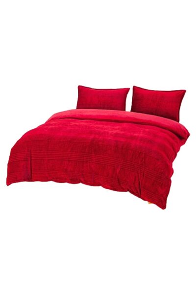 OEM Cocolino Bedding Set, 4 Pieces, 2 Persons, 210x230cm, Solid Color, Red