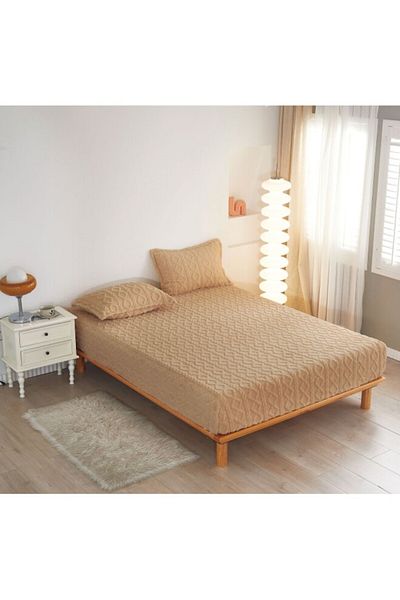 OEM Husa de pat Cocolino 180x200 cm, 2 fete de perna, 2 persoane, maro