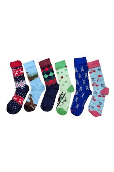 OEM Set 6 șosete unisex într-o cutie, mărimea 38-42, 90% bumbac 10% elastan, diverse modele