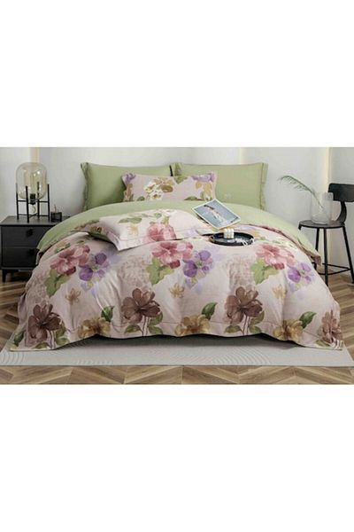 OEM Luxury Bedding Set, Jojo Home, Fine Cotton, 6 pieces, 2 persons, 180x200cm, Pastel Floral Print, Mul