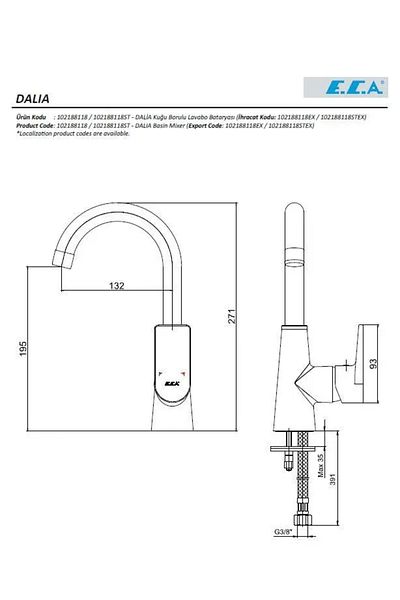 Eca Dalia Sink Faucet Swan