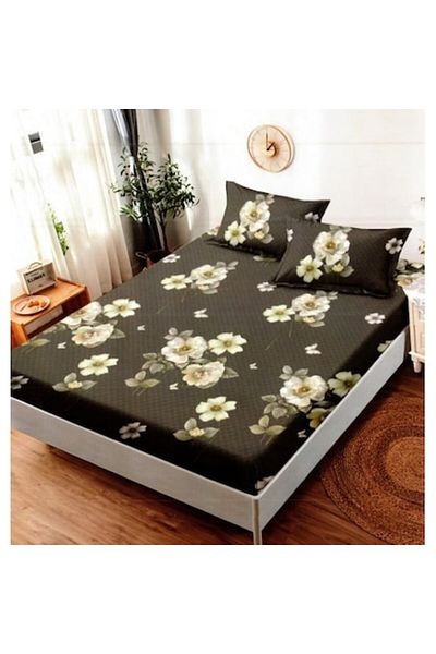 OEM Bed sheet with 2 pillowcases, Finet, 2 persons, 180x200 cm, White Rose Print