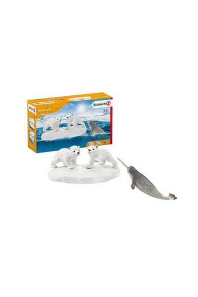 SCHLEICH figurine, Ice shelf with polar bears and narwhal