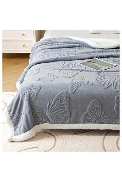 OEM Patura Imblanita, Cocolino, Fluturi 3D Elegant, 200x230cm, Gri Deschis