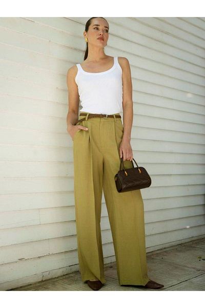 Fast Perry 51150 Belted Trousers Khaki