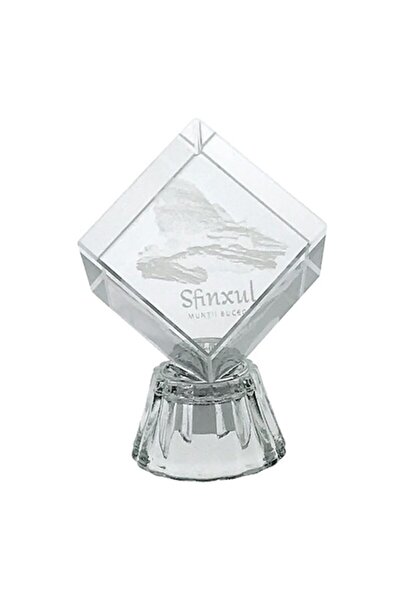 OEM Cub de sticlă cu LED, Munții Bucegi, 5x8cm, Transparent