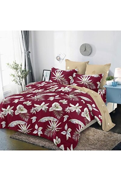 OEM Lenjerie de pat, Finet, 6 piese, 2 persoane, Imprimeu Flori Tropicale, 23...