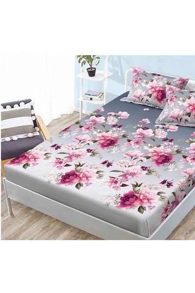 OEM Bed Sheet and Pillowcase Set, Finet, 3 Pieces, Floral Print, Multicolor
