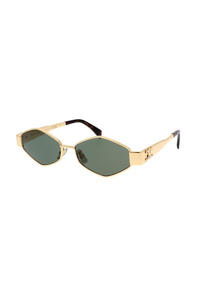 Celine Triomphe Metal CL40254U – Sunglasses, Gold/Palladium Metal, Green Lenses, Size 54