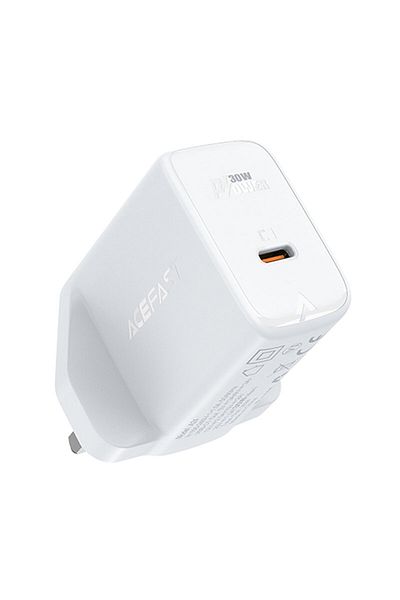 Acefast Încărcător GaN USB-C 30W Q3 3.0 AFC FCP cu priză UK, alb
