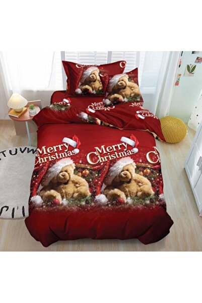 OEM Lenjerie de pat, Finet, 1 persoana, 4 piese, Ursulet de Plus, 155x220cm, Multicolor